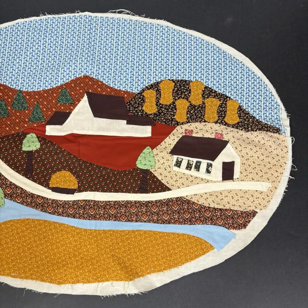 Farm Appliqued Quilted Wall Hanging Unframed 28